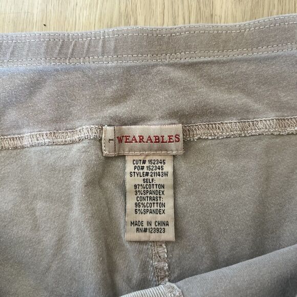 XCVI Wearables Womens Cord Penny Leggings Size Large Tan Ruched Lagenlook - Picture 7 of 7